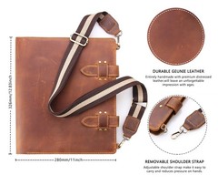 Handmade Leather Sketchbook Cover, Artist Sketch Pad Holder for 9″X12″ Sketch…
