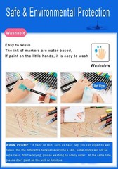 Dual Tip Markers for Kids, Washable Markers Set, Art Marker with Stand Portab…