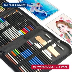 KALOUR 76 Drawing Sketching Kit Set – Pro Art Supplies with Sketchbook & Waterco