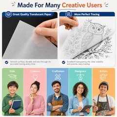 Tracing Paper for Drawing Trace Paper -PSLER 150 Sheets White Translucent Traci