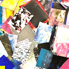 2lb Mixed Media Collage Paper Box Hand-Painted Papers for Collage & Art Journals