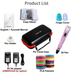 3D Printer Pen Set Free PLA Filaments for Art Intelligent Crafting Doodler