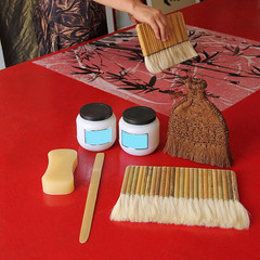 5 Size Hake Watercolor Brush Set Sheep Hair Wide Wash Brushes For Ceramics