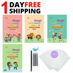 Magic English Practice Copybook for Kids Reusable Calligraphy Number Handwriting