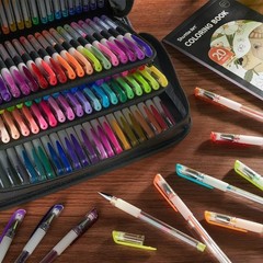 130 Color Gel Pens Set with Bonus Coloring Book