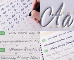 Beautiful Round English Calligraphy Handwriting Practice Copybook Board Groov…