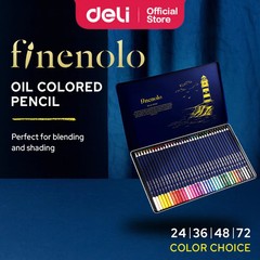 Deli Finenolo Oil-Based Colour Pencil Basswood Lead School Art (24/36/48/72 Pcs)