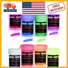 Versatile Glow in The Dark Acrylic Paint Set – 0.7 Fl Oz Bottles for Art & Decor