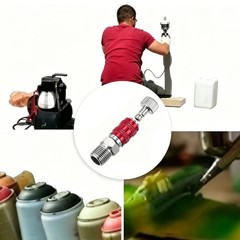 3Pcs 1/8 Air Brush Connector Adapters, 3pcs Air Brush Quick Connect, Red