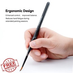 TRANSON Art Paint Brush Set 8 Pcs Black Handle