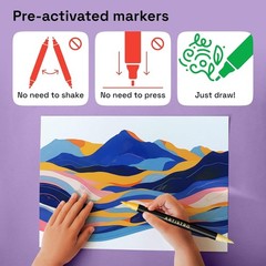 48 Color Acrylic Paint Markers Dual Brush Tip Art Pens Set