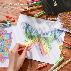 40-Color Glitter Gel Pens Set: 80 Pack with Refills for Adult Coloring & Crafts