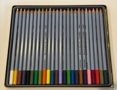Rexel Derwent Watercolor 24 Watercolour Pencils Crayons In Tin