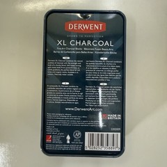Derwent Tinted Charcoal XL Blocks – Assorted, Set of 6 In Tin Box Plus 2 Others