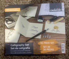 Crelando 30 Piece Calligraphy Set. Ink Holder, Nibs, Seal Stamp Wax Stationery