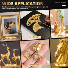 Liquid Gold Leaf Paint – Multi Surface Gold Touch up Paint Pen, Fast Drying Acry