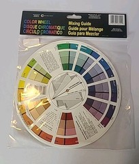 LARGE Color Wheel Chart Painting Mixing Guide 9.25″ 23cm 2 SIDES w/ Gray Scale