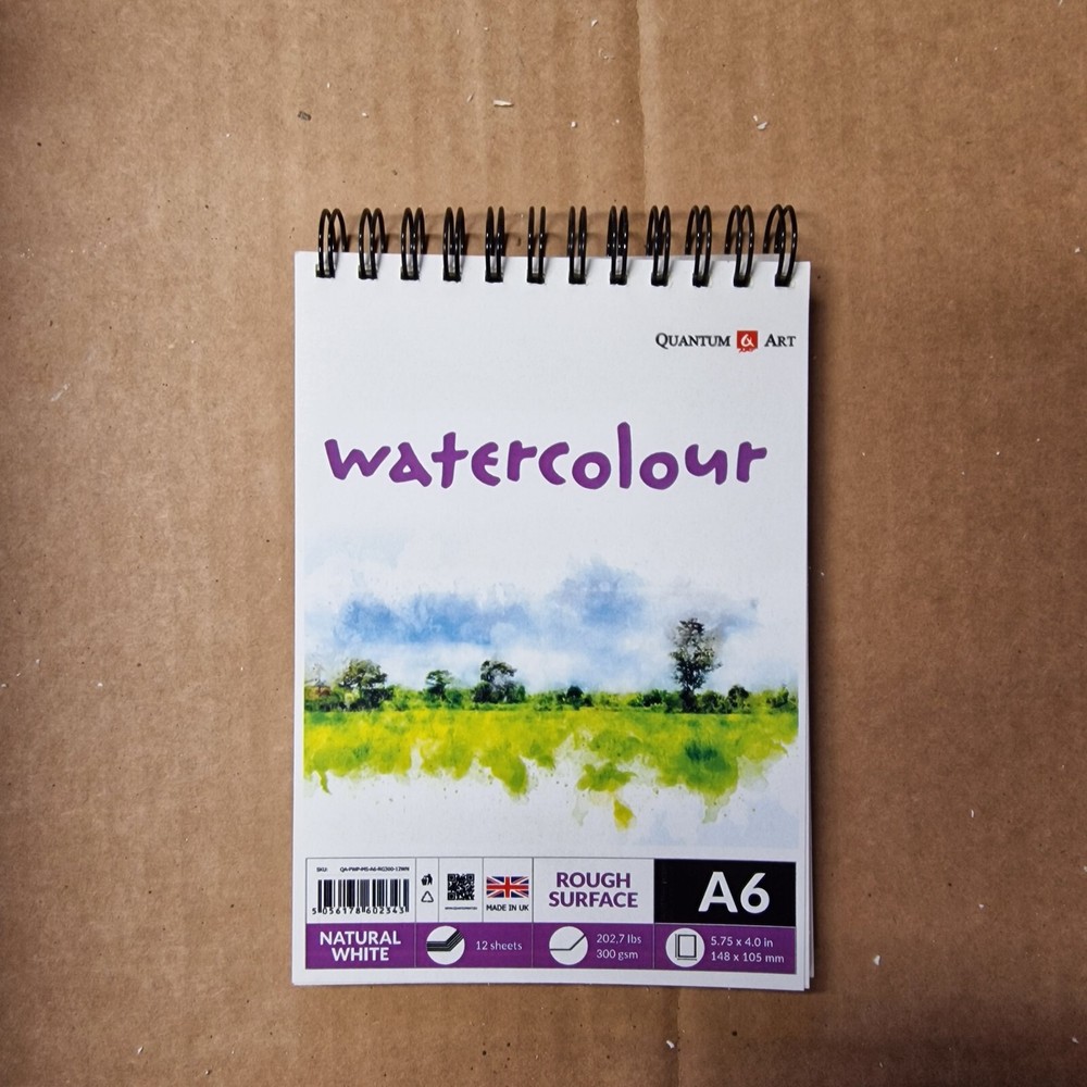 A6 Rough Surface Pad – 300gsm – A6 – Natural White – 12 Sheets – UK – Free P&P