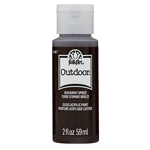 FolkArt Outdoor Acrylic Paint in Assorted 2 Fl Oz (Pack of 1) Burnt Umber