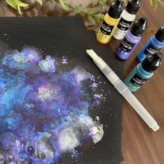 Pixiss Black Alcohol Ink Paper – 25 Sheets Heavy Weight Art Paper for Alcohol…
