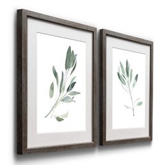 Renditions Gallery Simple Sage II Framed Artwork Set, Peaceful Botanical Art,…