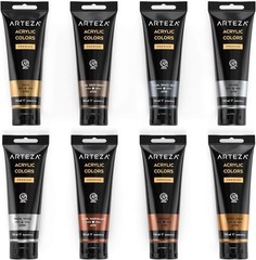 Shimmering Metallic Acrylic Paint Set – 8 x 4.06 oz Tubes for Creative Minds