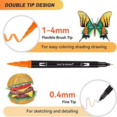 Artugn 72 Dual Brush Pens: Fine & Brush Tip Markers for Art & Calligraphy