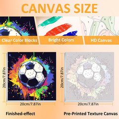 Paint by Numbers Kit for Kids with Frame, Soccer Paint by Numbers Ages 4-8-12, C