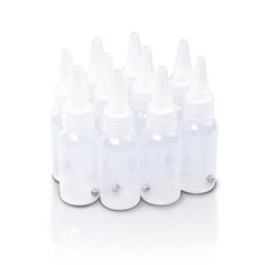Flylin 10Pcs Paint Bottle, 30ml Empty Airbrush Bottles 1 Ounces, transparent