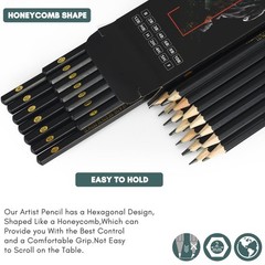 Drawing Pencils Set of 14 (B – 12B) Sketch Pencils for Drawing – Art Pencils …