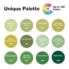 Guangna Green Acrylic Gel Pens 12 Color, 1 Count (Pack of 12), Grayish