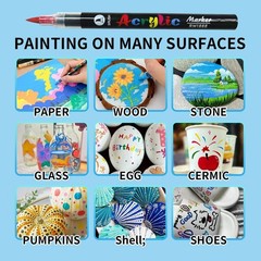 12/24/36/48/60 Colors Acrylic Paint Pens Markers Brush Tip Paint Markers