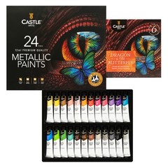 24 Piece Metallic Acrylic Tube Set | New Improved Formula | 24 X 12ML Tubes f…