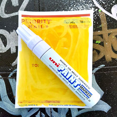 MODIFIED YELLOW Uni Paint Marker PX-30 Broad Chisel Tip 8mm Graffiti Supplies