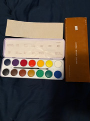 Rare Grumbacher No 24-14 14 Cake Watercolor Watercolour Set Brushes Canada