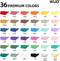 36 Colors Acrylic Paint Markers, Water-Based No-Bleed Markers, Automatic Ink …