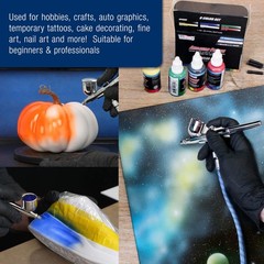 Cool Runner II Airbrush Kit with Dual Fan Air Compressor, 3 Airbrushes, Clean…