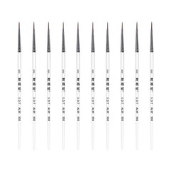 XDT#900 Micro liner Art Brush 10 Pc #000 Set Model Nail Acrylic Watercolor