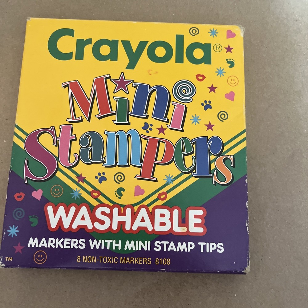 Pack Of 8 Crayola Mini Stampers Vintage 1994 Binney & Smith