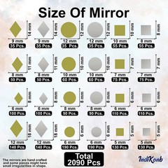 shihsa/sheesha mix Shape Mirror for lippan Mud & Mandala craft art
