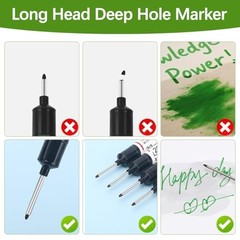 Long Head Deep Hole Marker Pens 15PCS Long Nib Marker 20Mm Quick Dry Waterproof