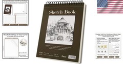 9×12 inch Spiral Sketch Book 100 Sheets Drawing Pad for Artists Students Begi…