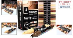 Acrylic Paint Pens 14 Skin Tone Colors Non Toxic Dual Tip for Art Projects