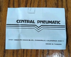 Central Pneumatic Air Brush Kit 15-50 PSI # 6131 Spray Pattern 1/4″ – 1-1/2″ O/B