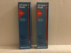 SANFORD Col-erase Pencils Erasable 12 Blue + 9 Yellow