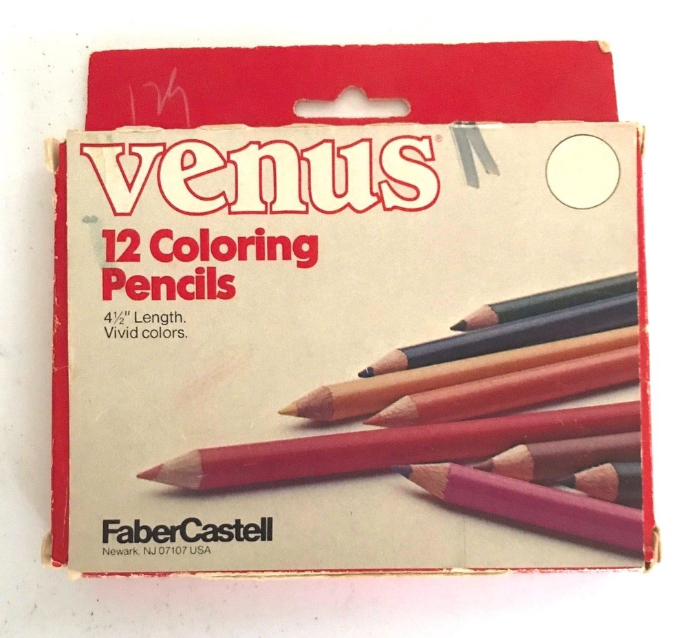 Vintage Venus 4.5 ” length vivid color Coloring Pencils Faber Castell 10 in Box