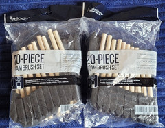 40 Pack – 2″ Foam Sponge Paint Brush Set Wood Handle Craft Touch Up Stain