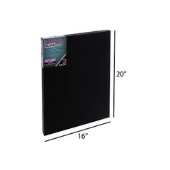 Economy Black Stretched Cotton Canvas – Acid-Free Acrylic Primed Canvas for A…
