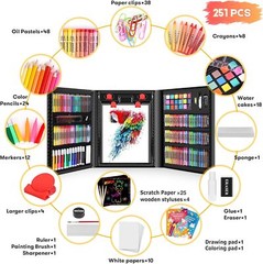 Art Kit, 251-Pack Art Supplies Drawing Kits, Arts and Crafts Gifts Box for Kids