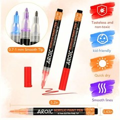 ***AROIC 36 Pack Acrylic Paint Pen Write On Anything (0.7mm Fine Tip) New***